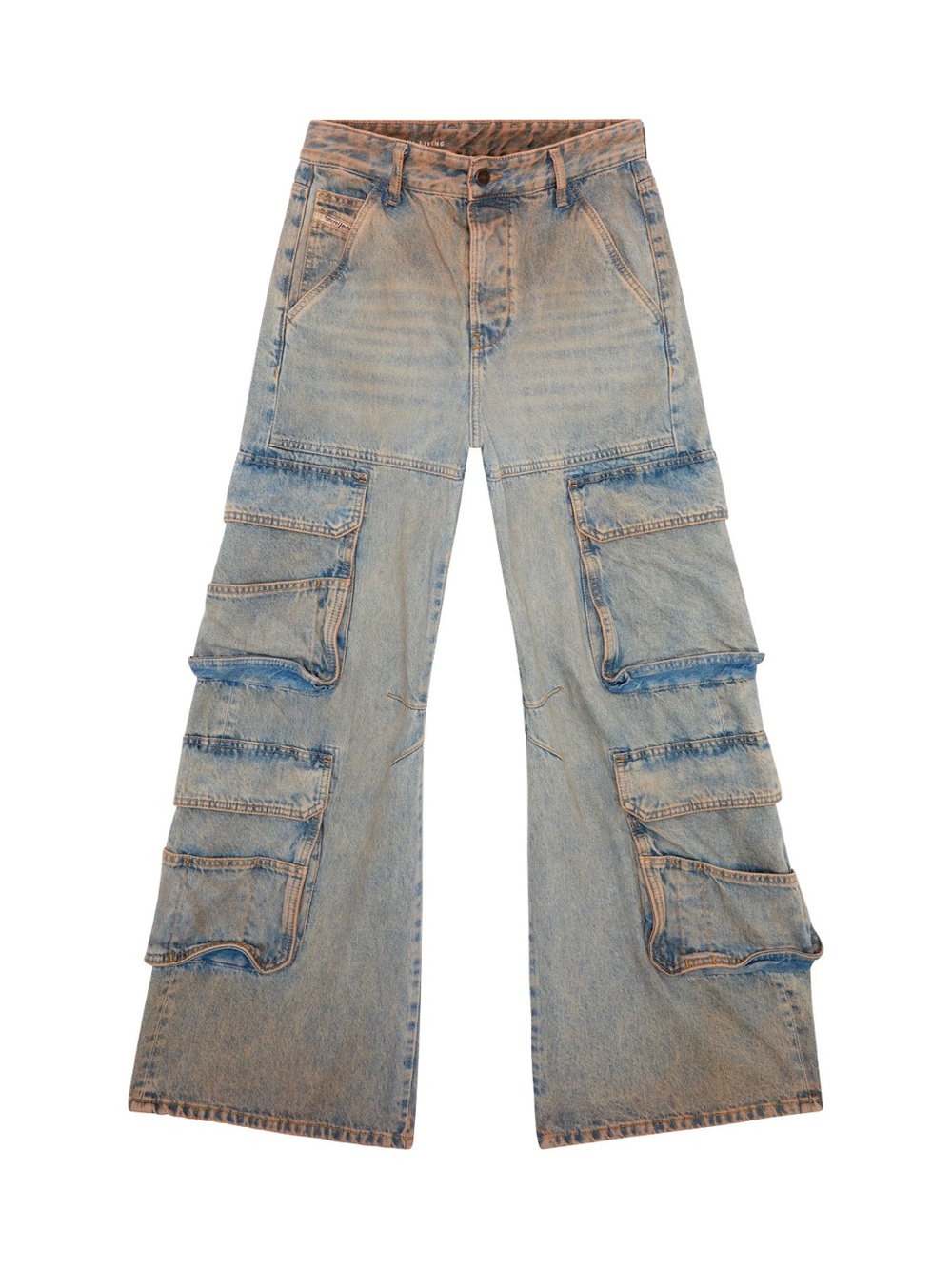 Diesel Light Blue Multi-Pocket Cargo Jeans